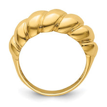 Load image into Gallery viewer, Herco 14K Polished and Grooved Domed Shrimp Ring