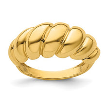 Load image into Gallery viewer, Herco 14K Polished and Grooved Domed Shrimp Ring