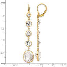 Load image into Gallery viewer, Herco 14K Polished Crystal and White Topaz Leverback Dangle Earrings