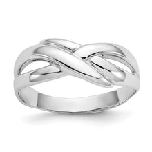 Load image into Gallery viewer, 14k White Gold Polished X Dome Ring