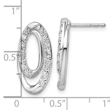 Load image into Gallery viewer, 14K White Gold Lab Grown Diamond VS/SI FGH Oval Post Earrings