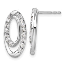 Load image into Gallery viewer, 14K White Gold Lab Grown Diamond VS/SI FGH Oval Post Earrings