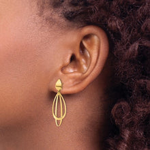 Load image into Gallery viewer, 14k Polished and Brushed Post Dangle Earrings