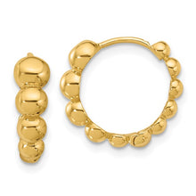 Load image into Gallery viewer, 14K Polished Beaded Hoop Earrings