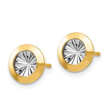 Load image into Gallery viewer, 14K Rhodium and Polished and D/C Post Earrings