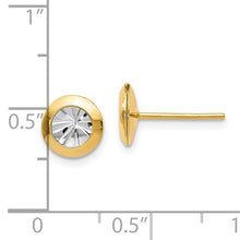 Load image into Gallery viewer, 14K Rhodium and Polished and D/C Post Earrings