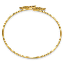 Load image into Gallery viewer, 14K Polished Mother of Pearl Bypass Flexible Bangle