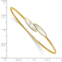 Load image into Gallery viewer, 14K Polished Mother of Pearl Bypass Flexible Bangle
