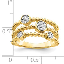 Load image into Gallery viewer, 14k Polished Pave Circles Multi-band Diamond Ring