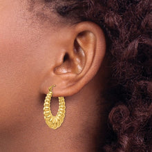 Load image into Gallery viewer, 14k Polished Scalloped Hoop Earrings