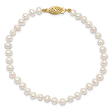 Load image into Gallery viewer, 14k White Near Round Freshwater Cultured Pearl Bracelets