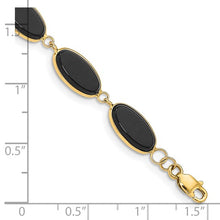 Load image into Gallery viewer, 14k Onyx 7.25in Bracelet