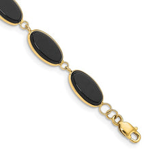 Load image into Gallery viewer, 14k Onyx 7.25in Bracelet