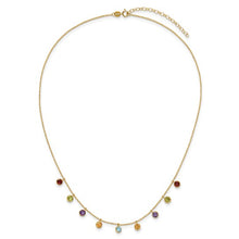 Load image into Gallery viewer, 14K Multi-color Gemstone Necklace 16" with 2in ext.