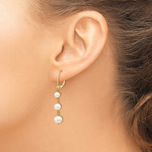 Load image into Gallery viewer, 14k 4-6mm White Semi-round FW Cultured Pearl Graduated Leverback Earrings