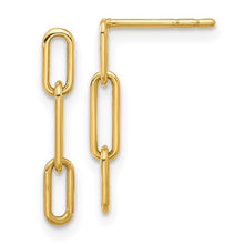 Load image into Gallery viewer, 14K Polished Open Link Post Dangle Earrings