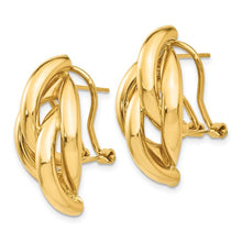 Load image into Gallery viewer, 14k Swirl Omega Back Post Earrings