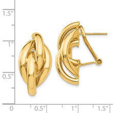 Load image into Gallery viewer, 14k Swirl Omega Back Post Earrings