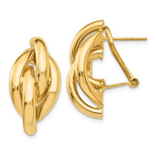 Load image into Gallery viewer, 14k Swirl Omega Back Post Earrings
