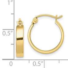 Load image into Gallery viewer, 10K Square Tube Hoop Earrings