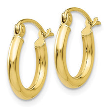 Load image into Gallery viewer, 10K Polished 2mm Tube Hoop Earrings
