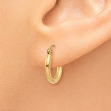 Load image into Gallery viewer, 10K Polished 2mm Tube Hoop Earrings