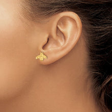 Load image into Gallery viewer, 14K D/C Bee Post Earrings