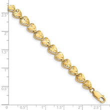 Load image into Gallery viewer, 14K Diamond Cut Heart Bracelet
