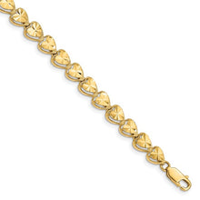 Load image into Gallery viewer, 14K Diamond Cut Heart Bracelet
