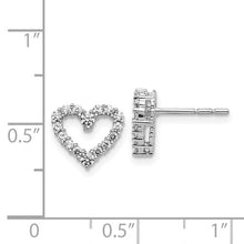 Load image into Gallery viewer, 14k White Gold Diamond Heart Earrings