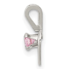 Load image into Gallery viewer, Sterling Silver Polished Pink CZ Heart Children's 15in Necklace, Size 3 Ring and Post Earrings Set