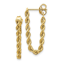 Load image into Gallery viewer, 14K Hollow Rope Earrings