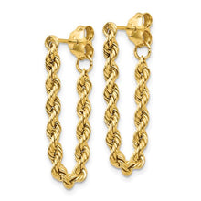 Load image into Gallery viewer, 14K Hollow Rope Earrings