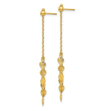 Load image into Gallery viewer, 14K Diamond Cut Heart Post Dangle Earrings
