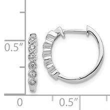 Load image into Gallery viewer, 14k White Gold Diamond Hinged Hoop Earrings