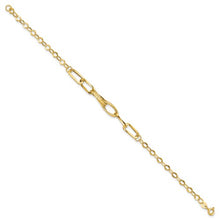 Load image into Gallery viewer, 14k Gold Polished Textured Fancy Link Bracelet