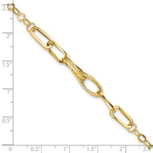 Load image into Gallery viewer, 14k Gold Polished Textured Fancy Link Bracelet