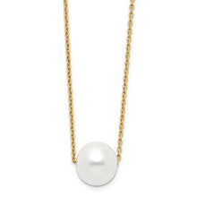 Load image into Gallery viewer, 14k 10-11mm White Round Freshwater Cultured Pearl 17" Cable Necklace
