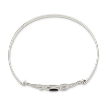 Load image into Gallery viewer, Sterling Silver Black Onyx Flexible Bangle Bracelet