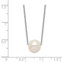 Load image into Gallery viewer, Sterling Silver Rhod-Plat 9-10mm White Rice FWC Pearl Necklace