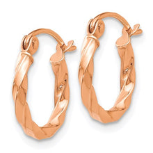 Load image into Gallery viewer, 14k Rose Gold Twisted Hoop Earrings
