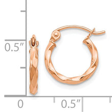 Load image into Gallery viewer, 14k Rose Gold Twisted Hoop Earrings