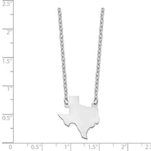 Load image into Gallery viewer, Sterling Silver Rhodium-Plated TX State Pendant With Chain