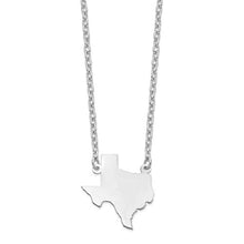 Load image into Gallery viewer, Sterling Silver Rhodium-Plated TX State Pendant With Chain
