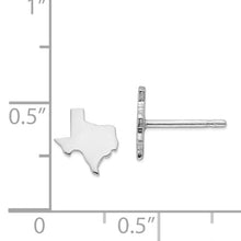 Load image into Gallery viewer, Sterling Silver Rhodium-Plated TX Small State Earring