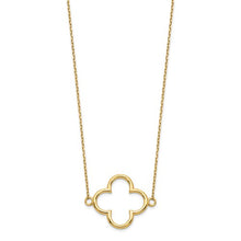Load image into Gallery viewer, 14k Small Necklace Quatrefoil Design