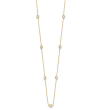 Load image into Gallery viewer, 10K Gold Polished CZ 7 Station Necklace
