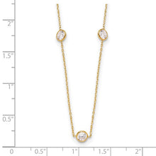 Load image into Gallery viewer, 10K Gold Polished CZ 7 Station Necklace
