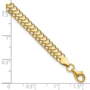 10K Polished Fancy Link with 1in ext. Bracelet