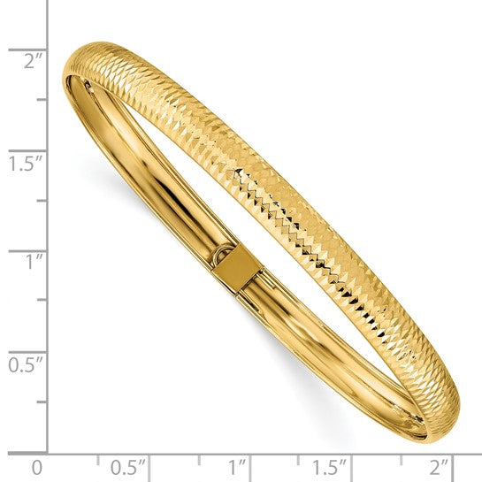 14k Textured Flexible Bangle